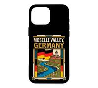 Moselle Valley Germany Flag River Castle Vineyard Retro Art Case for iPhone 16 Pro Max