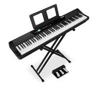 MOSEN Digital Piano with 88 Keys, Weighted Full Size Piano, Electronic Keyboard Piano, Hammer Action with Music Stand, Double X Frame, 3 Pedals, Over 10 Language Settings, for