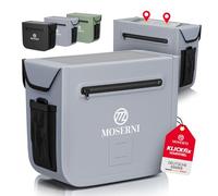 MOSERNI® x KLICKfix® waterproof handlebar bag | 7L volume | magnetic closure | touch mobile phone compartment | KLICKfix-compatible | for e-bike, MTB & city bike (Gray)