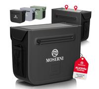 MOSERNI® x Klickfix® Waterproof Handlebar Bag, 7L Volume, Magnetic Closure, Touch Mobile Phone Pocket, Klickfix Compatible, for E-Bike, MTB and City Bike (Black)