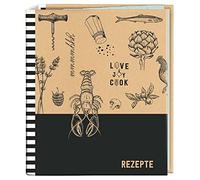 moses 80668 Recipe Folder Love to Cook in DIN A5, Cook&Stylerecipe Folder with 25 Recipe Sheets and 5 Tab Pockets, The Individual Cookbook for Writing Yourself