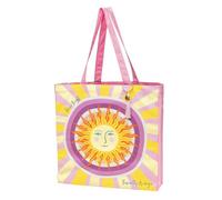 moses. Basically It's Magic XXL Shopper Shine Bright - Large Fabric Bag in Rose with Sun Motif, Shopping Bag with Inner Compartment and Zip, 100% Cotton, pink, Modern