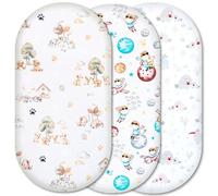 Moses Basket Fitted Sheets - 100% Pure Cotton, Soft & Breathable Baby Bedding Set - 3-Pack Snug Fit Bassinet Sheets for Moses Baskets & Prams - (84x41cm, SET4-3pcs)