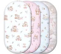 Moses Basket Fitted Sheets - 100% Pure Cotton, Soft & Breathable Baby Bedding Set - 4-Pack Snug Fit Bassinet Sheets for Moses Baskets & Prams - (81x41cm, SET8-4pcs)