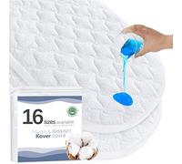 Moses Basket Mattress Pad 16" x 30" - Fit for Plum Sparrow, Baby Delight Slumber/Beside Me Doze, 4moms MamaRoo Sleep Bassinet, Waterproof Quilted Mattress Protector, Cotton Terry Surface