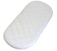 Moses Basket Memory Foam Mattress Baby Pram Cot Travel Crib Microfiber Fits Mothercare Pram Oval Shaped Bassinet Baskets Quilted Washable Covers (66 x 28 x 4)