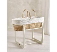 Moses Basket - White Cable Knit BUNNY