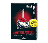 moses. Black Stories Daily Disasters - 50 Puzzles about Real Misfortunes, Crime Card Game with Game Variant and Score Chips, Puzzle Game for Teenagers and Adults