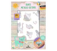moses. Colourful Metallic Tattoos, 28 Springlike Motifs with Shimmering Effect on the Skin, Easy to Use, for Children from 4 Years, Made in Germany