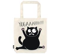 moses. Ed, the Cat Shopper Cat Yoga Fabric Bag, 100% Cotton, Funny Cat Design, 39 x 42 cm