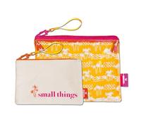 moses. Fernweh Small Things Set of 2 Bags - Transparent & Opaque, Water-Repellent, Neon Orange, Practical Travel Organiser, PVC-Free Cosmetic Bag