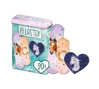 moses. Horse Plasters - 20 Children's Plasters in 3 Sizes with Horse Motifs, Elastic and Breathable, Adhesive Plasters in Practical Metal Plaster Box, for Small Wounds, Ideal as a Gift