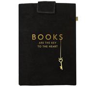 Moses. Just One More Chapter Books, Black - Cotton Book Cover with Magnetic Closure, Book Cover with Additional Pocket for Pens and Bookmarks, Reusable, Dimensions: 19.5 x 27.5 cm