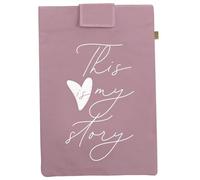 Moses. Just One More Chapter My Story Dusky Pink - Cotton Book Cover with Magnetic Closure, Book Cover with Extra Pocket for Pens and Bookmarks, Reusable, Dimensions: 19.5 x 27.5 cm