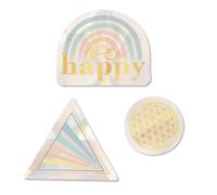 Moses. Omm for You Suncatcher Stickers, Set of 3, 3 Window Stickers with Reflective Effect, Window Stickers for Windows, Glass Doors or Mirrors, Reusable Window Stickers with Rainbow Effect