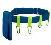 moses Outdoor Belt Expedition Natural Strap with Bag and Carabiners, Perfect for Camping Belt Bag, Torch, Compass & Co, Blue, Plain