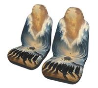 Moses parted the Red Sea Car Seat Covers Front Seats Only for Women Men Seat Covers w/Organizer Pocket for SUV Truck Sedan Cars