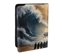 Moses Parted The Red Sea Printed Passport Holder,Travel Pu Leather Passport Cover Case Organiser for Men Women,6.5 Inch