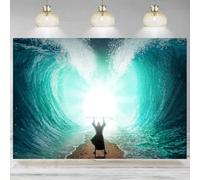 Moses Parting Red Sea Backdrop Jewish Passover Photographic Background Decorations Bible S Holy Day Religious Belief Banner 240X180cm