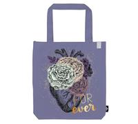 moses. Shopper Forever in Purple, Romantasy Tote Bag Made of 100% Cotton, Large Book Bag in New Adult Design, Anatomical Heart, purple, standard size, Retro