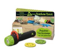 Moses 40236 Small Slideshow Dinos - Projector Torch for Kids with 24 Dinosaur Images and Name Overview, Dino, Small