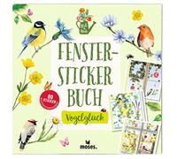 moses. Window Sticker Book Leaf & Blossom - 80 Window Stickers in Book, Window Stickers Collection with Flowers, Blossoms and Birds for Windows, Office Doors or Mirrors, Decorative Gift