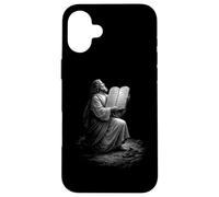 Moses With Hebrew Ten Commandments Tablets On Sinai Case for iPhone 16 Plus