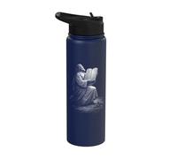 Moses with Hebrew Ten Commandments Tablets On Sinai Stainless Steel Insulated Water Bottle