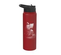 Moses with Hebrew Ten Commandments Tablets On Sinai Stainless Steel Insulated Water Bottle