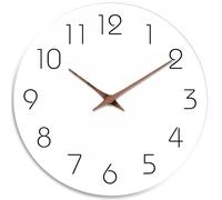 Mosewa Wall Clock, Wood, White, 10"