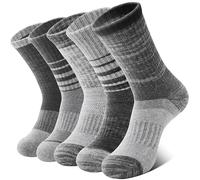 MOSEY KOSY 5 Pairs Women's Wool Walking Hiking Thermal Socks Winter Boot Work Warm Cushion Socks(Grey,7-11)