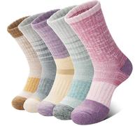 MOSEY KOSY 5 Pairs Women's Wool Walking Hiking Thermal Socks Winter Boot Work Warm Cushion Socks(Mixcolor Series,7-11)