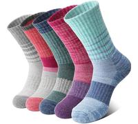 MOSEY KOSY 5 Pairs Women's Wool Walking Hiking Thermal Socks Winter Boot Work Warm Cushion Socks(Multicolor,7-11)