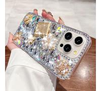 MOSEZA Compatible with iPhone 15 Pro Max Bling Glitter Case Luxury Cute Sparkle Rhinestone Diamond Girly Protective Phone Cover Case for Women Girl