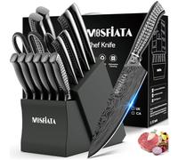 MOSFiATA 17-Piece Knife Set, Super Sharp Chef Knife Set with Block