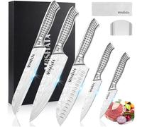 MOSFiATA 7-Piece Kitchen Knife Set, Super Sharp Professional Chef Knife Set with Hollow Handle One Piece Design, High Carbon Stainless Steel Cooking