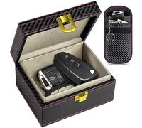 MOSFiATA Car Key Signal Blocker Box with Faraday Pouch, Small Faraday Box for Car Keys Phones RFID Blocking Case Car Key Safe Box, Fob Storage Box Keyless Cars Security Anti Theft Box and Bags