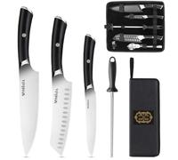 MOSFiATA Chef Knife Set with Bag, Portable Sharp Kitchen Knife Sets