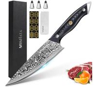MOSFiATA Damascus Chef Knife 8 Inch, Professional Ultra Sharp Chef's Knives with 67-Layer High Carbon Damascus Steel VG-10 Blade and Ergonomic G10 Handle Kitchen Cooking Knife Gift Box