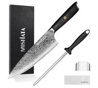 MOSFiATA Damascus Kitchen Knife 8", Professional Sharp Chef Knife 67Layers Damascus Stainless Steel VG10 Core, Chef's Knives Chopping Cooking Knifes Sets with G10 Handle Sharpener Gifts for Men/Women