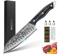 MOSFiATA Damascus Santoku Knife 7 Inch, Professional Ultra Sharp Chef's Knives with 67-Layer High Carbon Damascus Steel VG-10 Blade and Ergonomic G10 Handle Kitchen Cooking Knife Gift Box