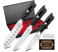 MOSFiATA Kitchen Knife Set 3PCS, Sharp Chef Santoku Fruit Small Knives