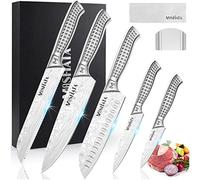 MOSFiATA Kitchen Knife Set, 5 Chef Bread Santoku Utility Paring Knives