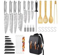 MOSFiATA Kitchen Knife Set, Portable Chef Knife Set with Backpack