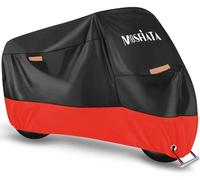 MOSFiATA Waterproof Motorcycle Cover,Motorbike Cover 210D Thickned Oxford Cloth with Lock Holes,Motorbike Cover Waterproof for Honda, Yamaha, Suzuki, Kawasaki 104.4 * 41.34 * 49.21 inch XXXL