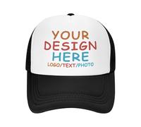 MOSGDBV Bulk Personalised Cap for Men Custom Baseball Cap Custom Trucker Hats with Your Photo Text Logo Design Personalized Hat Black