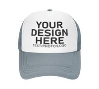 MOSGDBV Bulk Personalised Hat Custom Baseball Cap Add Your Text/Logo/Image Design Your Own Custom Trucker Hat for Men&Women Gray