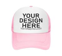 MOSGDBV Bulk Personalised Hat Custom Baseball Cap Add Your Text/Logo/Image Design Your Own Custom Trucker Hat for Men&Women Pink