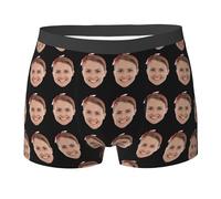 MOSGDBV Custom Boxers with Face, Add Your Photo Personalised Underwear,Design Your Own 3D Personalised Boxer Shorts,Customised Gift for Boyfriend Husband - Anniversary