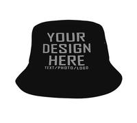 MOSGDBV Custom Bucket Hat Personalised Cap Design Your Own Explorer Hat Add Logo or Text Fun Gift for Men and Women Outdoors Black